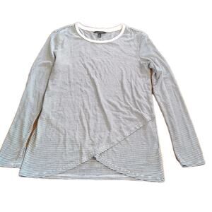 Banana Republic Cream Striped Layered Look Tunic Shirt Size Medium. EUC